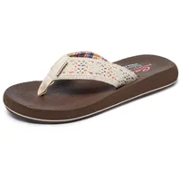 Skechers Damen Asana Zehentrenner, Beige-Beige (Naturel), 38 EU - 38 EU