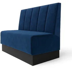Schmidt S | Gastrobank | B:H 160 x 100 cm | Blau | Gestreift Doppelnaht | Samt