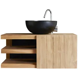 Tikamoon Waschbeckenschrank aus Teakholz 90 Typo