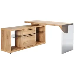 Jahnke Eckschreibtisch LUX C 150 E Braun Eiche