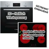 Bosch Herdset Backofen Teleskopauszug + PKM Glaskeramikkochfeld