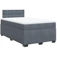VidaXL Boxspringbett mit Matratze Dunkelgrau 120x200 cm Samt