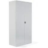 Schrank & Stuhl XXL Werkzeugschrank – Werkstattschrank mit 4 höhenverstellbaren Fachböden, Stahlschrank für Werkzeuge, 195 x 92 x 60 cm (H x B x T), Grau