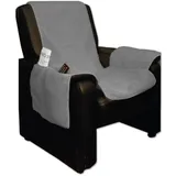 BestLivings Sesselschoner Lammflor 147 x 147 cm hellgrau - grau