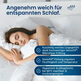 AM Qualitätsmatratzen DormiGood Premium Mikrofaser Kissen 80 x 80 cm Weiß