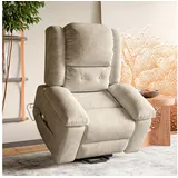 PXloue Massagesessel TV-Sessel Elektrisch Massage Relaxsessel Schlafsessel Fernsehsessel (inkl. Aufstehhilfe und Fernbedienung), mit Liegefunktion Massagefunktion und Wärmefunktion, bis 150 kg braun