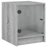 vidaXL Nachtschrank mit Glastür 35 x 37 x 42 cm Grau