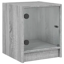 vidaXL Nachtschrank mit Glastür 35 x 37 x 42 cm Grau