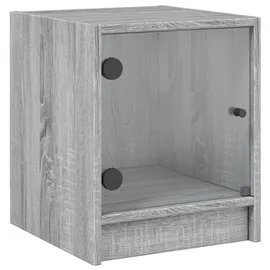 vidaXL Nachtschrank mit Glastür 35 x 37 x 42 cm Grau