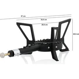 BBQ-Toro Gusseisen Gaskocher 1-Ring-Gasbrenner 57 x 32,5 x 20,5 cm 8 kW | Schwarz