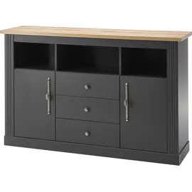 OTTO home Westminster S 150 x 96 x 41 cm Dunkelgrau / Wotan Eiche