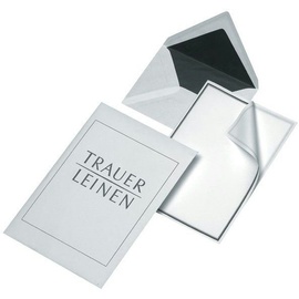 kompatible Ware Trauermappe Briefkarte+Umschlag, Leinen, DIN A6/C6, je 5 Stück