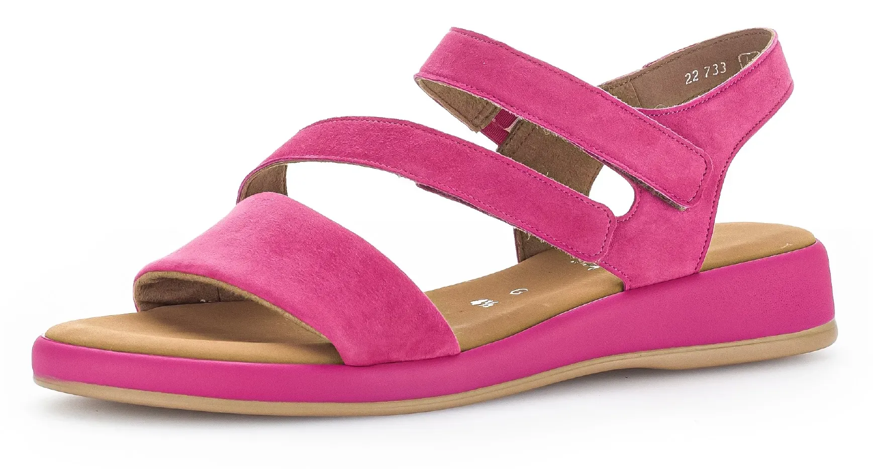 Sandalette GABOR "RHODOS", Damen, Gr. 36, pink, Ziegenveloursleder, unifarben, klassisch, Schuhe, Sommerschuh, Sandale, Keilabsatz, aus der TV-Werbung, Weite G