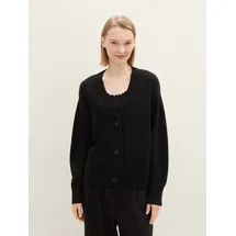 Tom Tailor V Neck Strickjacke Deep Black M