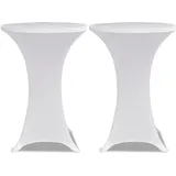 vidaXL Tischhusse Stretch Ø 70 cm Weiß 2er Set