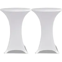 vidaXL Tischhusse Stretch Ø 70 cm Weiß 2er Set