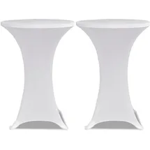 vidaXL Tischhusse Stretch Ø 70 cm Weiß 2er Set