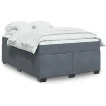 vidaXL Boxspringbett, mit Matratze Dunkelgrau 160x200 cm Samt