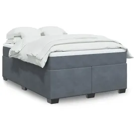 vidaXL Boxspringbett, mit Matratze Dunkelgrau 160x200 cm Samt