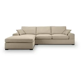 xonox Eckcouch Strukturstoff L-Form 3-Sitzer Beige