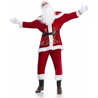 Nikolaus Kostüm Nikolaus Kostüm Weihnachten Anzug Herren Weihnachtsverkleidung Nikolaus Kostüm (7 Stück) A,5XL