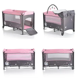 Moni Reisebett, mit Rädern, Wickelauflage, Spielbogen, Farbe: Beige/Braun