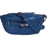 Samantha look Gürteltasche echt Leder, Made in Italy, blau