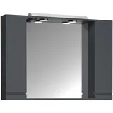 VCM Badschrank zeitlos Maße ca. H. 71 x B. 100 x T. 14 cm ausreichend Stauraum Spiegelschrank mit Beleuchtung - Silora XL