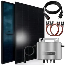 sunniva Balkonkraftwerk Full Black Bifacial 800W inkl. Eco Flow Wechselrichter + 2 x 460W Solarpanels