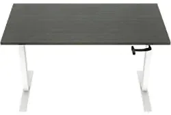 euroseats Crank Sitz-Stehschreibtisch Rechteckig Eiche T-Fuß 1.200 (B) x 800 (T) x 1.190 (H) mm Metall
