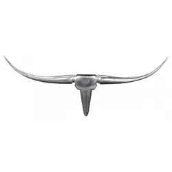 KADIMA DESIGN Bull Geweih S Wanddekoration 74cm breit Alu Aluminium silber Aluminiumdekoration Wandgeweih