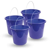 ProHome Eimer Inkl. Metallbügel Dunkelblau 5 Liter, 4er Pack