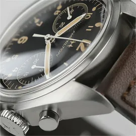 Hamilton Khaki Aviation Pioneer Mechanical Chrono Leder 40 mm H76409530
