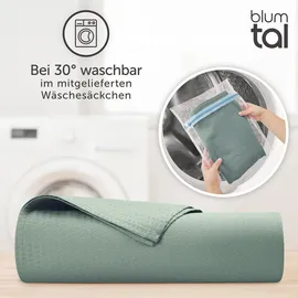 Blumtal Kühldecke 150x200 cm - Bambus Sommerdecke für Sofa & Bett, atmungsaktiv & kühlend – Grün, ideal als Reisedecke- Grün - Grün