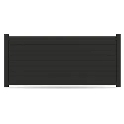 Zaun, Aluminium, Tiefschwarz RAL 9005, Modell Frankfurt, flexible Befestigungssysteme, Zaunelement individuell konfigurierbar