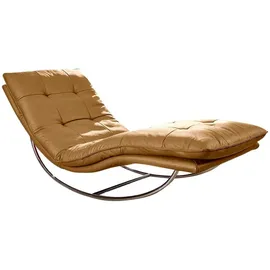 W.Schillig Relaxliege daily dreams Leder 75 x 85 x 169 cm gelb mit Kissen
