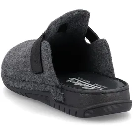 Rieker Pantoffel mit Klettriemchen Gr. 41, grau Herren Schuhe Stoffschuhe