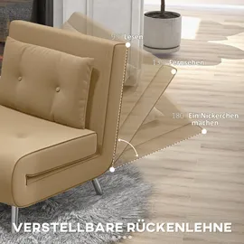 Homcom Schlafsessel mit Bettfunktion, Einzelsofa mit Kissen Samtoptik
