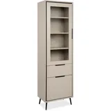 Finori Vitrine Arona 60 x 200 x 38 cm Sand/Schwarz
