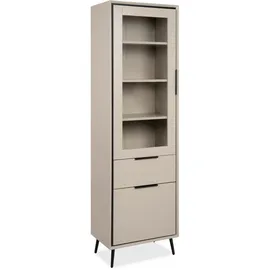 Finori Vitrine Arona 60 x 200 x 38 cm Sand/Schwarz