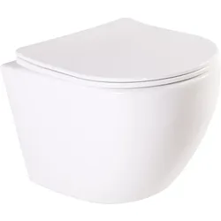 Wand WC Set Aliki, spülrandlos, Tiefspüler inkl. WC Sitz, weiß