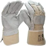 5 Paar Arbeitshandschuhe Leder Herren Damen robuste Lederhandschuhe Montage Schutzhandschuhe EN 388 Handschuhe Gartenhandschuhe Montagehandschuhe Rindkernspaltleder Gr. 10 (5)