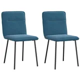 vidaXL Esszimmerstühle 2 Stk. Blau Samt