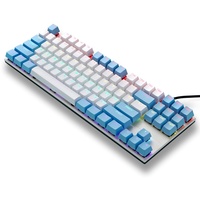 iBlancod K87 kabelgebundene mechanische Tastatur mit 87 Tasten, farblich passende Tastatur, Metallplatte, zweifarbige Spritzguss-Tastenkappe, volls...