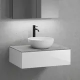 neoro n50 Unterschrank B: 80 cm mit 1 Auszug, Waschtisch Ø 45 cm weiß matt, B: 80.5 BN0106WM+BN0412WH+BN0402C3