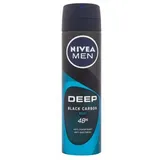 NIVEA Men Deep Black Carbon Beat 48H Deodorant Spray Antiperspirant 150 ml für Manner