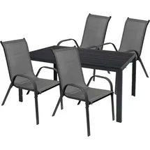 Mojawo Gartengarnitur Sitzgarnitur 5-teilig L125xB70cm Non-Wood Anthrazit