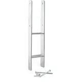 XPOtool Pfostenträger feuerverzinkt 91 x 600mm, H-anker aus Carbonstahl, Pfostenanker mit Bohrlöchern M10 x 110, Pfostenschuh mit 2 Verstrebungen