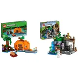 LEGO Minecraft Die Kürbisfarm Set, baubares Spielzeug-Haus mit Frosch & Minecraft Das Skelettverlies, Set mit Höhlen, Skelettfiguren, feindlichen Kreaturen und Zubehör, Spielzeug für Kinder 21189