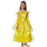 dressforfun Kostüm Mädchenkostüm Prinzessin Belle, Schönes Prinzessinnenkleid im Seidenlook gelb 128 (7-8 Jahre) | 128 (7-8 Jahre)